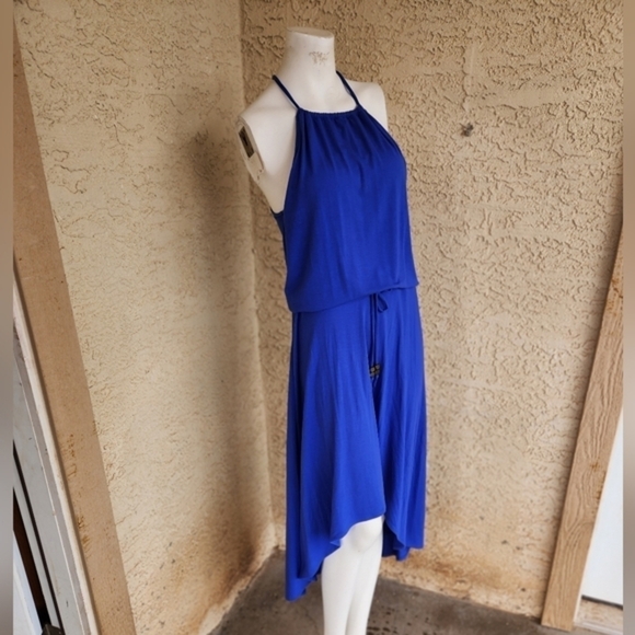 Athleta  Hi Low‎ Maxi Blue Dress. Perfect for summer!Built in bra with pads - Picture 2 of 6